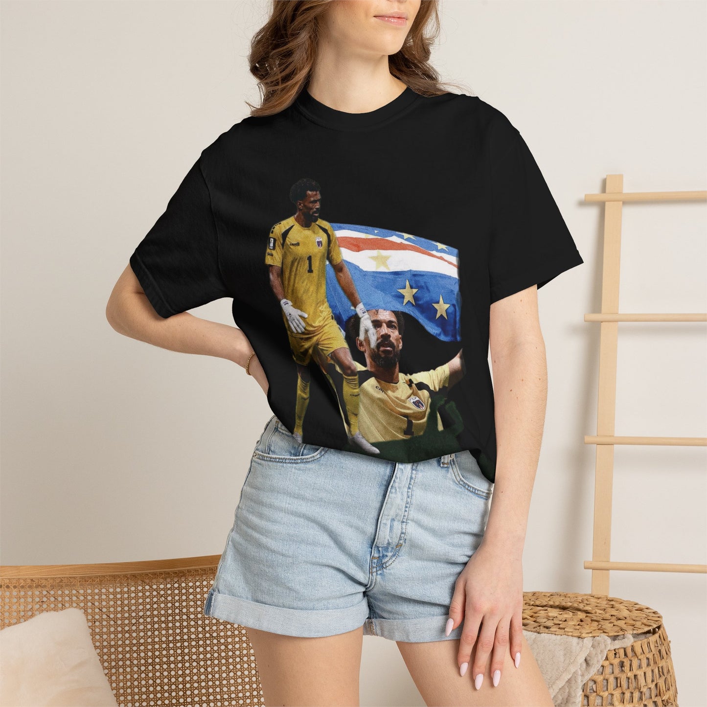 Vozinha #1 Cabo Verde  Goalkeeper Graphic T-Shirt — World Cup Fan Tee