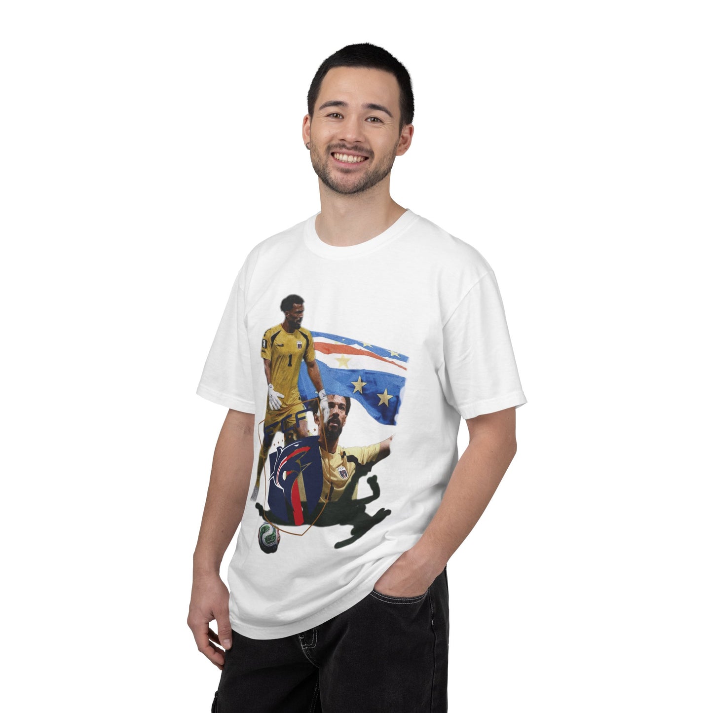 Vozinha #1 Cabo Verde Goalkeeper Graphic T-Shirt