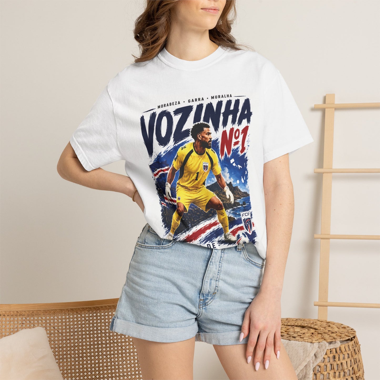 Vozinha "Best Goalkeeper in World Cup" T-Shirt — Cabo Verde National Team (Portuguese)