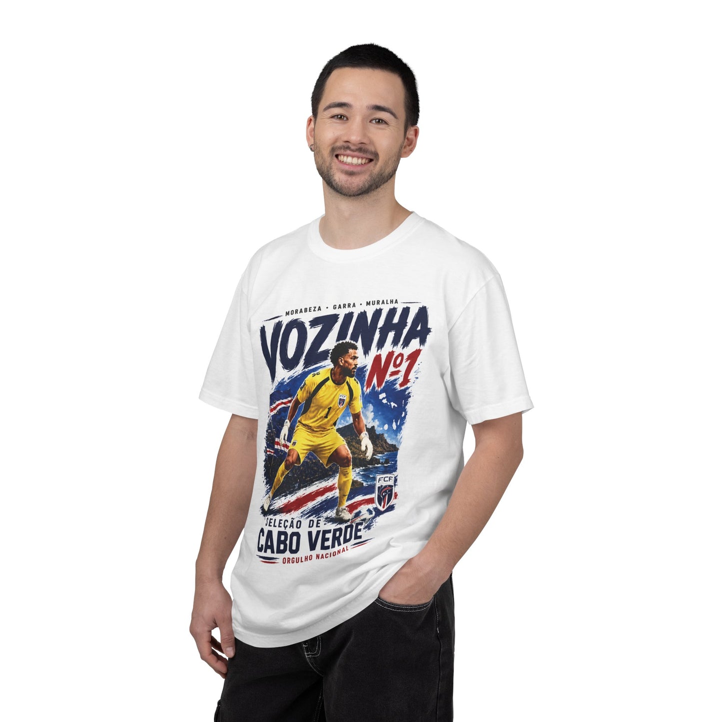 Vozinha "Best Goalkeeper in World Cup" T-Shirt — Cabo Verde National Team (Portuguese)