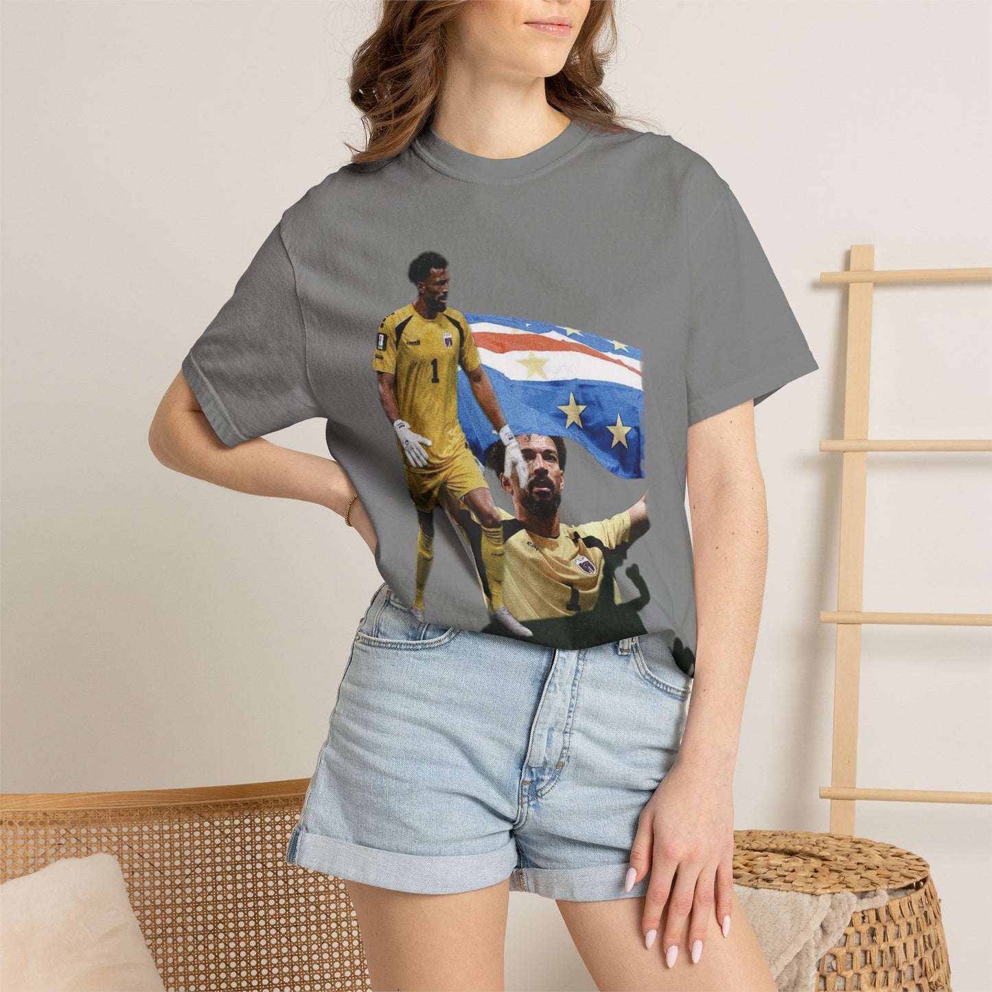 Vozinha #1 Cabo Verde  Goalkeeper Graphic T-Shirt — World Cup Fan Tee