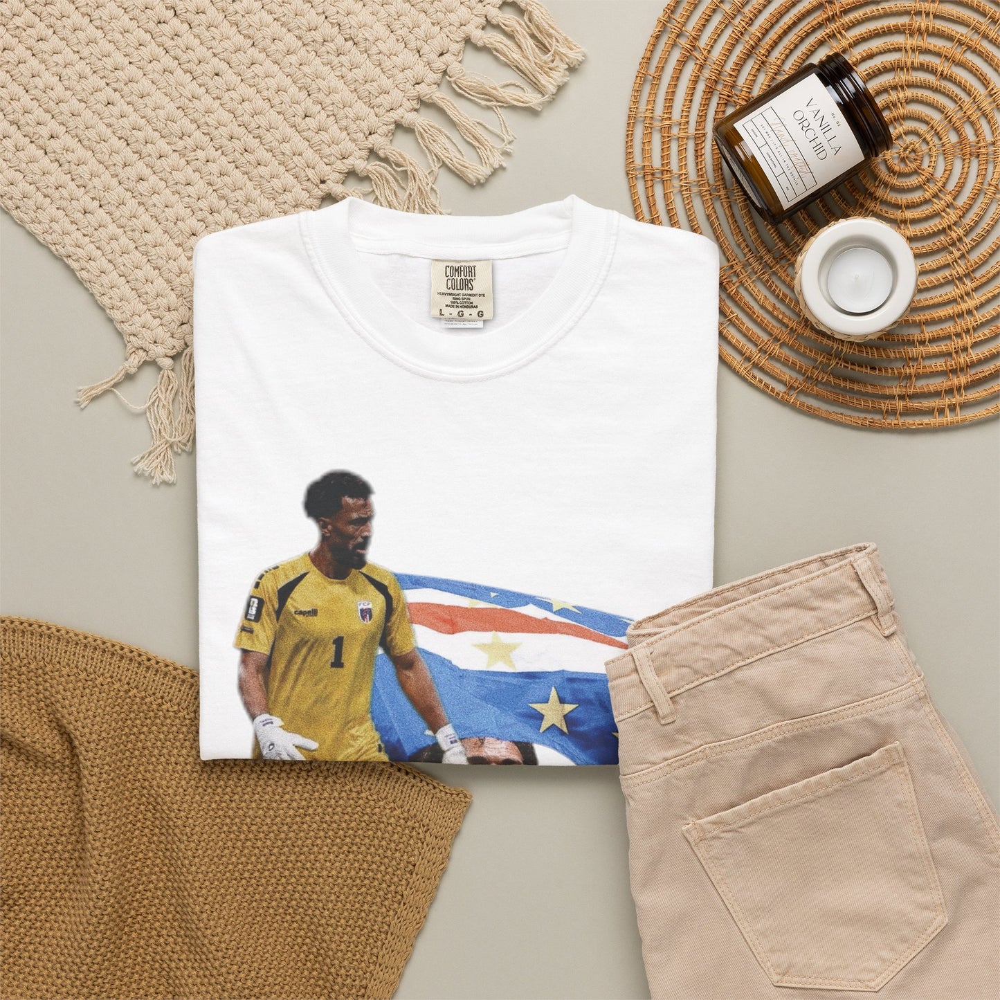 Vozinha #1 Cabo Verde  Goalkeeper Graphic T-Shirt — World Cup Fan Tee