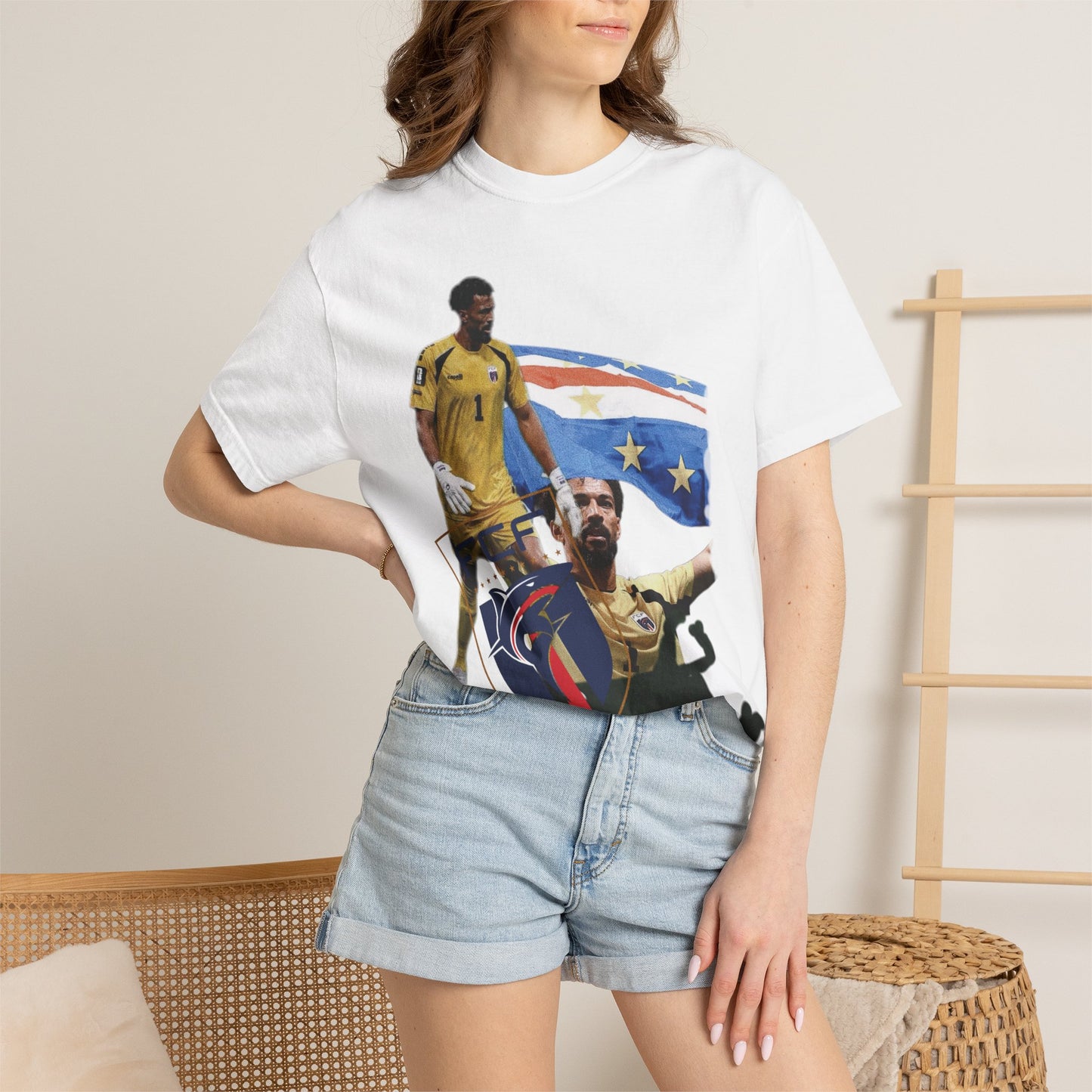 Vozinha #1 Cabo Verde Goalkeeper Graphic T-Shirt