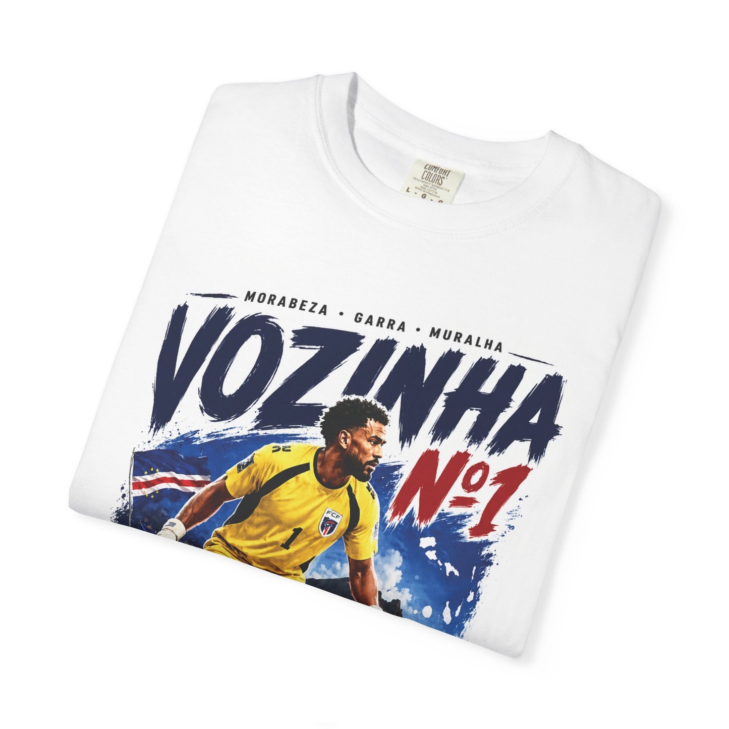Vozinha "Best Goalkeeper in World Cup" T-Shirt — Cabo Verde National Team (Portuguese)